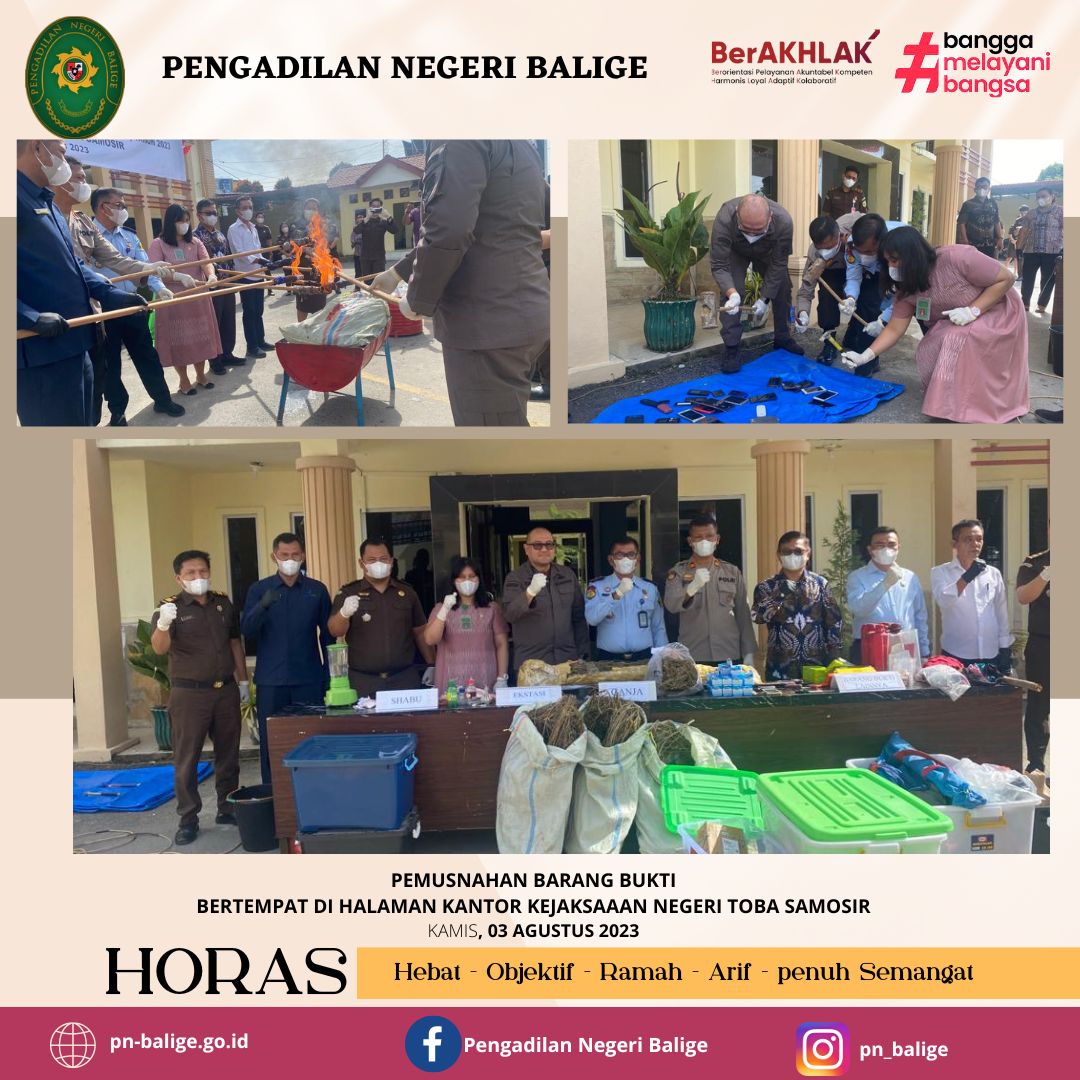 PEMUSNAHAN BARANG BUKTI PEMUSNAHAN BARANG BUKTI
